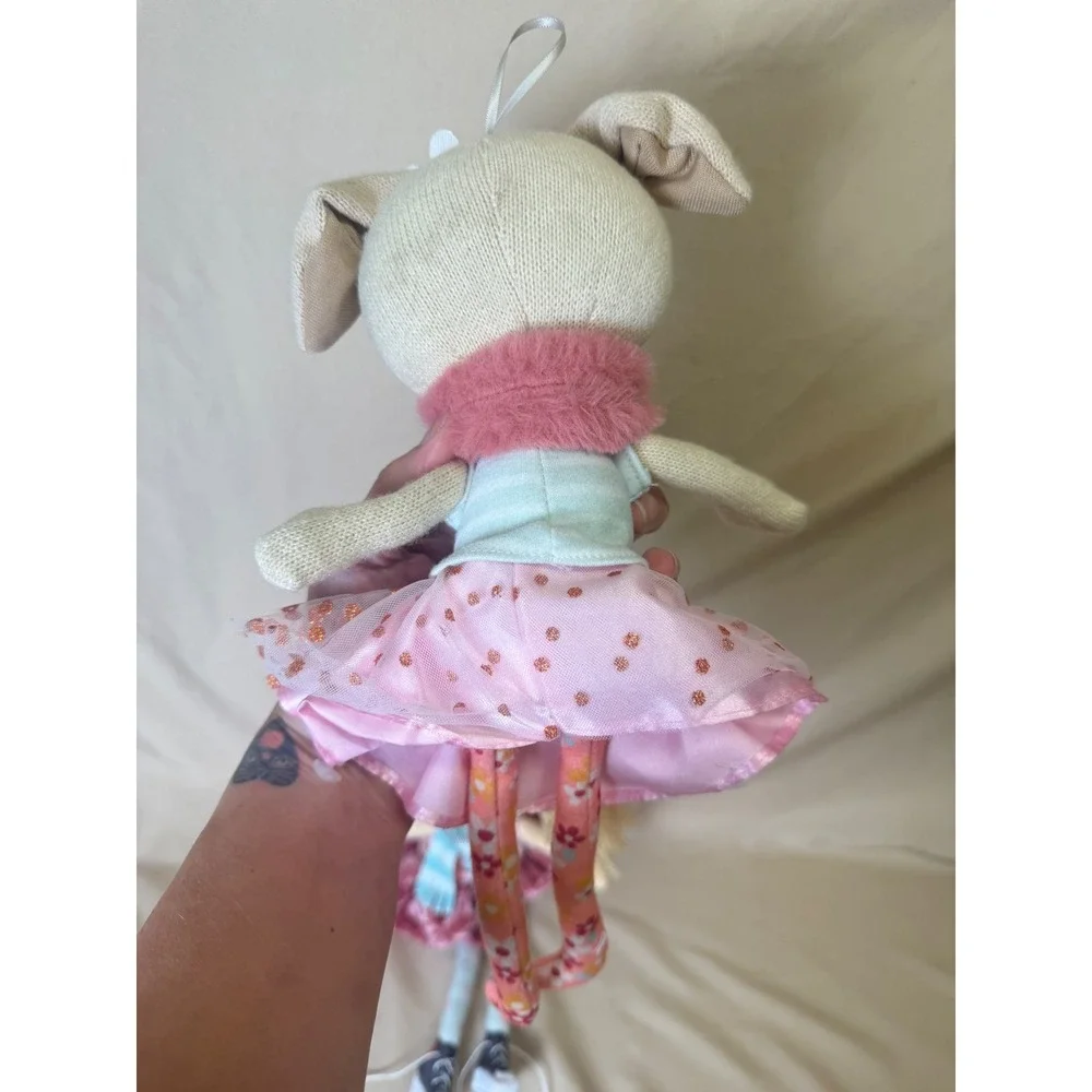 Sunny Days Entertainment Knit Plush Doll Set Rosie and Scrappy Ballerina Pink